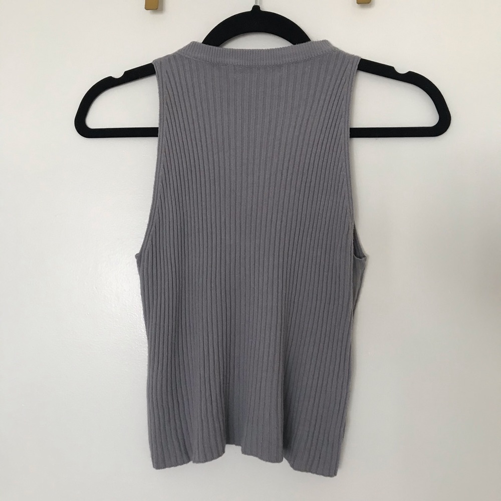 AEO Crop Ribbed Mock Neck Tank - Picture 3 of 3